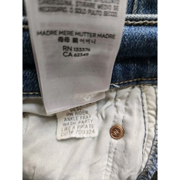 Mother Denim High Waisted Looker Ankle Fray,‎ Party Like A Pirate Size 25 CLEAN - Picture 15 of 15
